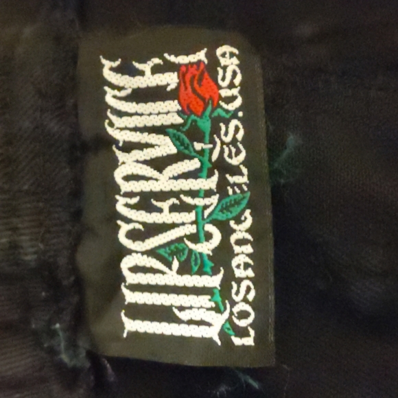 Lip Service Vintage Black Heavy Denim Skirt Full Length Side Zippers Gothic L - Picture 7 of 7